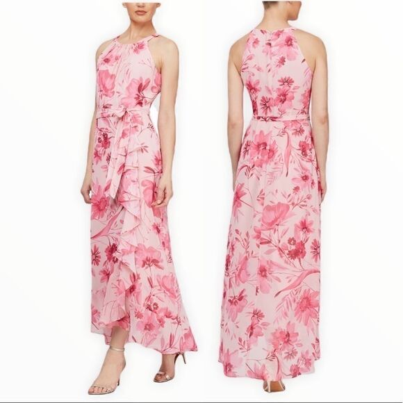 SLNY SL Fashions New York Floral Print Maxi Dress - Picture 1 of 3